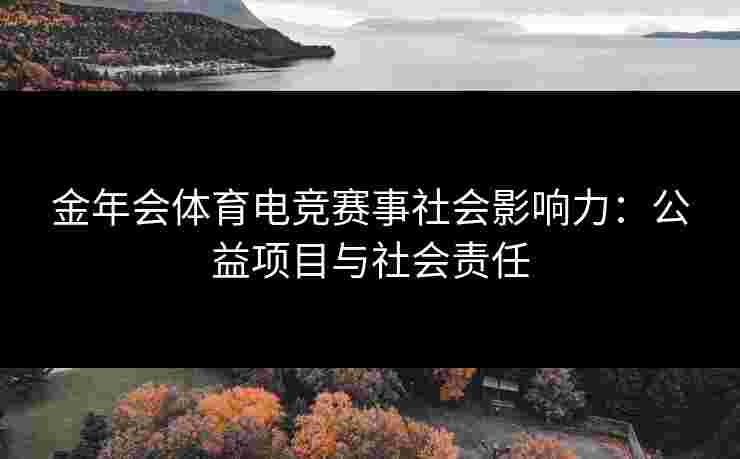 金年会体育电竞赛事社会影响力：公益项目与社会责任